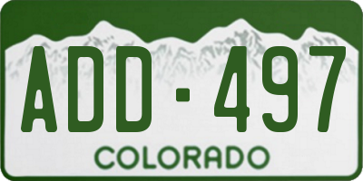 CO license plate ADD497
