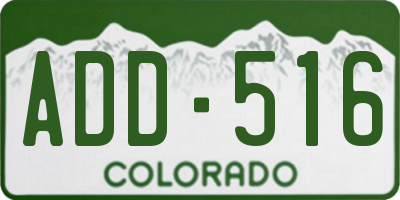 CO license plate ADD516