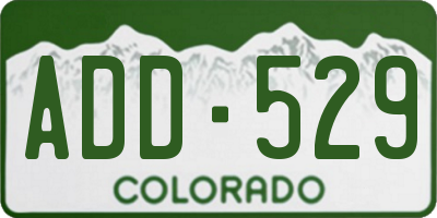 CO license plate ADD529