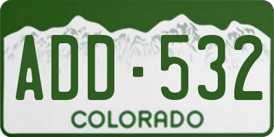CO license plate ADD532
