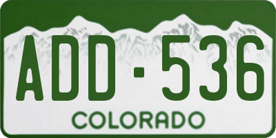 CO license plate ADD536