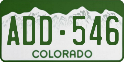 CO license plate ADD546