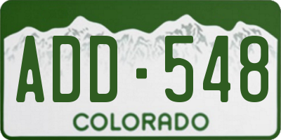 CO license plate ADD548