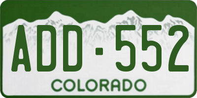 CO license plate ADD552
