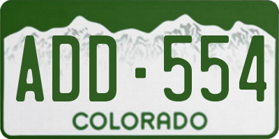 CO license plate ADD554
