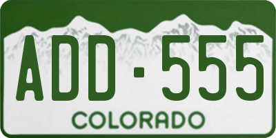 CO license plate ADD555