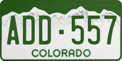 CO license plate ADD557