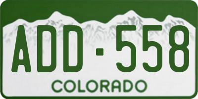 CO license plate ADD558