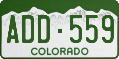 CO license plate ADD559