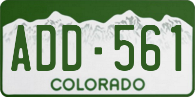 CO license plate ADD561
