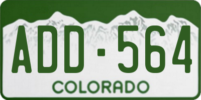 CO license plate ADD564