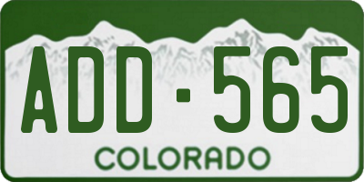 CO license plate ADD565