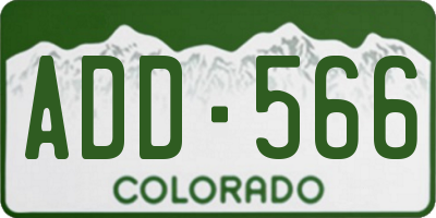 CO license plate ADD566