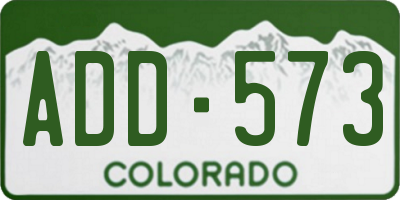CO license plate ADD573