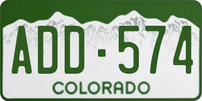 CO license plate ADD574