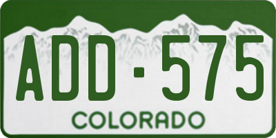 CO license plate ADD575
