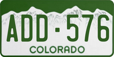 CO license plate ADD576