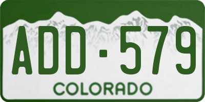 CO license plate ADD579