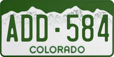 CO license plate ADD584