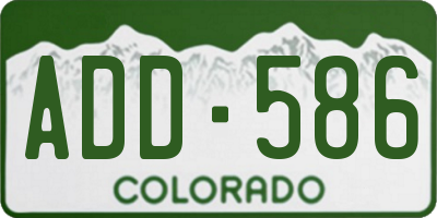 CO license plate ADD586