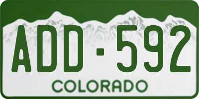 CO license plate ADD592