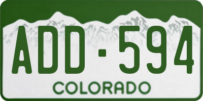 CO license plate ADD594