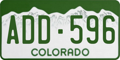 CO license plate ADD596