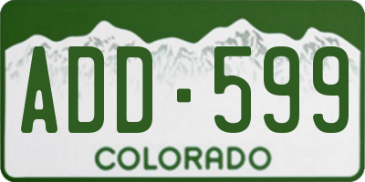 CO license plate ADD599