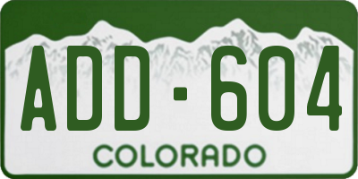 CO license plate ADD604