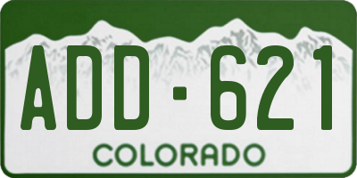 CO license plate ADD621