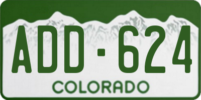CO license plate ADD624