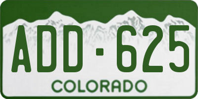 CO license plate ADD625