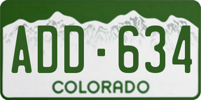 CO license plate ADD634