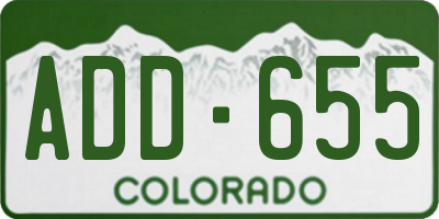 CO license plate ADD655