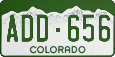 CO license plate ADD656