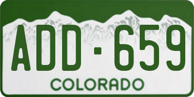 CO license plate ADD659