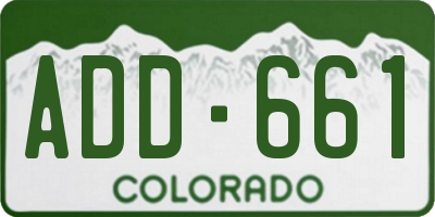 CO license plate ADD661