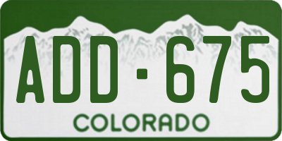 CO license plate ADD675