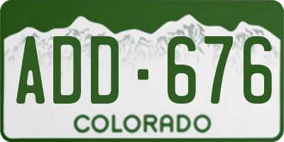 CO license plate ADD676