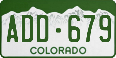 CO license plate ADD679