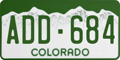CO license plate ADD684