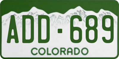 CO license plate ADD689