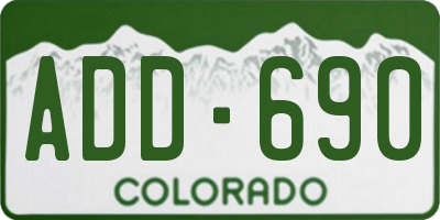CO license plate ADD690