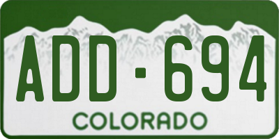 CO license plate ADD694