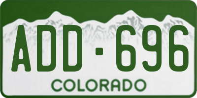 CO license plate ADD696