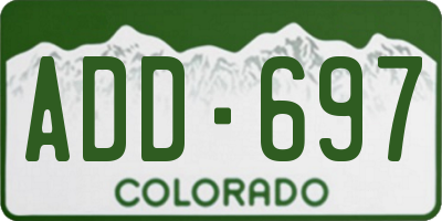 CO license plate ADD697
