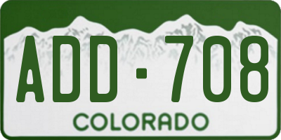 CO license plate ADD708