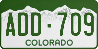 CO license plate ADD709
