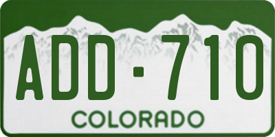 CO license plate ADD710