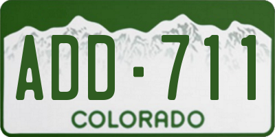 CO license plate ADD711